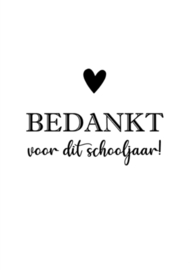 Cadeaukaart 74x105mm | bedankt voor dit schooljaar