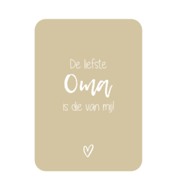 Labelgeluk kaart | de liefste Oma is die van mij!