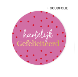 Sticker | hartelijk gefeliciteerd (per 10)