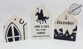 Houten huisjes (set van 3 stuks)