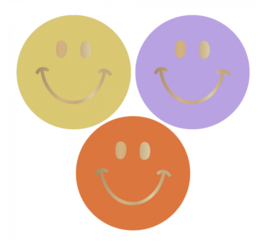 Sticker | smiley goud bright (per 10)