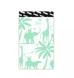 Cadeauzakjes | Tropical mint/zwart 12x19cm (per 5)