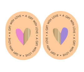Sticker | ovaal hart goud (per 10)