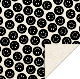 Inpakpapier |  Smiley zwart 30cm breed