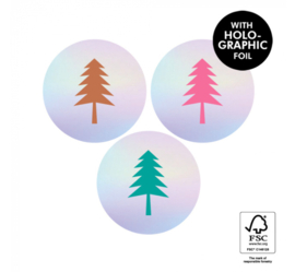 Sticker | kerstboom Holographic (per 10)