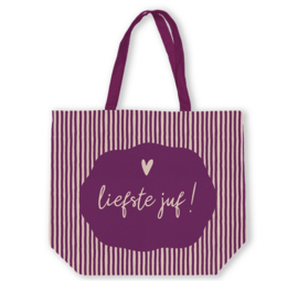 Tas canvas | stripes liefste juf