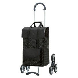 Opvouwbare boodschappentrolley voor de trap, Scala Traploper Shopper Lisa zwart
