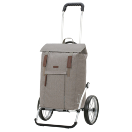 Boodschappenwagen met grote wielen met metalen spaken, Royal Shopper Basil City grijs