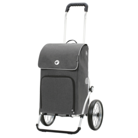 Boodschappenwagen met grote wielen met metalen spaken, Royal Shopper Ipek Maxi antraciet