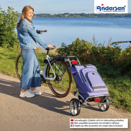 Boodschappenwagen met grote wielen en spatborden voor achter de fiets, Royal Shopper Plus Hydro 3.0 flieder lila
