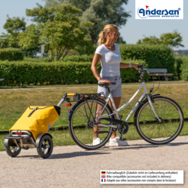 Boodschappenwagen met extra grote luchtbanden, Tura Shopper Ortlieb geel