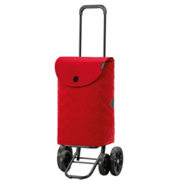 In hoogte verstelbare boodschappenwagen met 4 wielen, Quattro Shopper Hilma rood