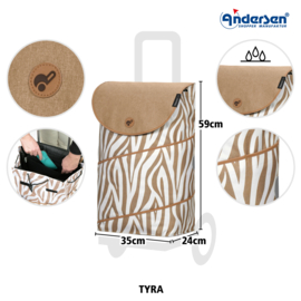 Tas Tyra Zebra, boodschappentas voor de boodschappenwagen van Andersen