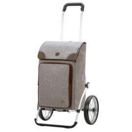 Boodschappenwagen met grote wielen met metalen spaken, Royal Shopper Holk grijs