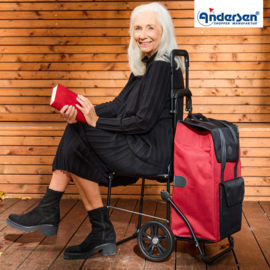 Boodschappenwagen met zitje, Komfort Shopper Senta 2.0 rood