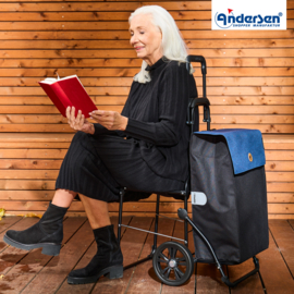 Boodschappenwagen met zitje, Komfort Shopper Hera blauw