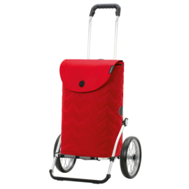 Boodschappenwagen met grote wielen met metalen spaken, Royal Shopper Hilma rood