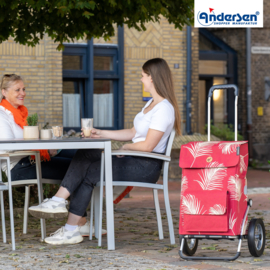 Boodschappenwagen met grote wielen met metalen spaken, Royal Shopper Signe rood