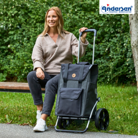 Boodschappenwagen met grote 3-spaken wielen, Royal Shopper Senta 2.0 zwart