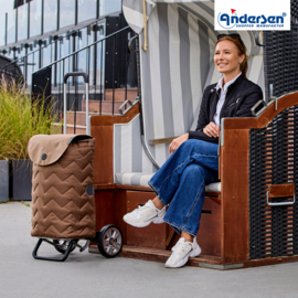 Lichte in hoogte verstelbare boodschappenwagen van aluminium, Alu Star Shopper Hilma mousse