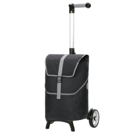 Boodschappenwagen voor achter de fiets, Unus Shopper Fun Mikkel zwart