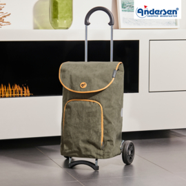 Lichte boodschappenwagen voor achter de fiets, Scala Shopper Marta olijf