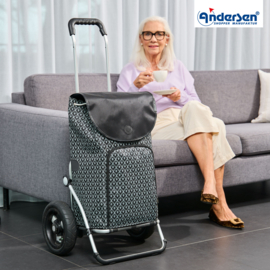 Boodschappenwagen met luchtbanden, Royal Shopper Famke zwart