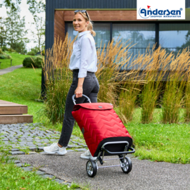 Zeer lichte boodschappenwagen van aluminium, Scala Shopper Plus Hilma rood