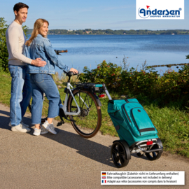 Boodschappenwagen met extra grote wielen voor achter de fiets, Tura Shopper Hydro 3.0 petrol