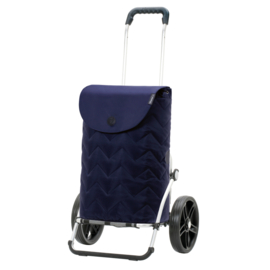 Boodschappenwagen met grote 3-spaken wielen, Royal Shopper Hilma blauw