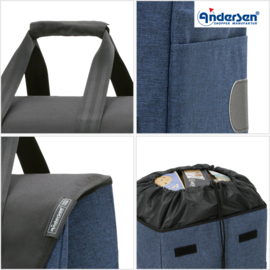 Boodschappenwagen met grote wielen met metalen spaken, Royal Shopper Senta 2.0 blauw