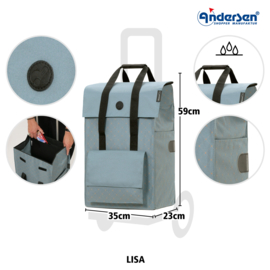 Opvouwbare boodschappentrolley voor de trap, Scala Traploper Shopper Lisa blauw