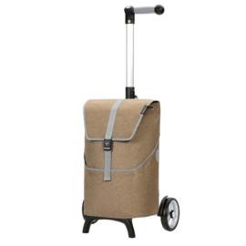 Boodschappenwagen voor achter de fiets, Unus Shopper Fun Mikkel beige