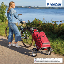 Boodschappenwagen met grote wielen en spatborden voor achter de fiets, Royal Shopper Plus Hydro 3.0 rood