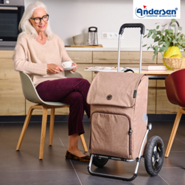 Boodschappenwagen met extra grote luchtbanden van 29 cm, Royal Shopper Ipek Maxi zand