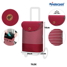 Boodschappentrolley voor de trap, Scala Traploper Shopper Tilde rood