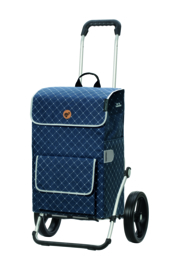 Boodschappenwagen met grote 3-spaken wielen, Royal Shopper Tamo Blauw