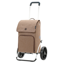 Boodschappenwagen met grote 3-spaken wielen, Royal Shopper Ipek Maxi zand