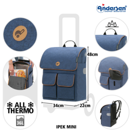 Lichte boodschappenwagen voor achter de fiets, Scala Shopper Ipek Mini blauw