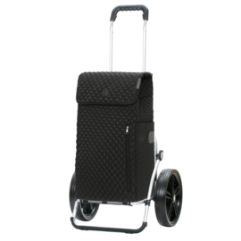 Boodschappenwagen met extra grote kogellager-wielen van 29 cm, Royal Shopper Lissa zwart
