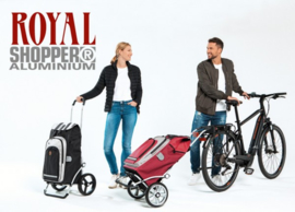 Opvouwbare boodschappenwagen met grote 3-spaken wielen, Royal Shopper