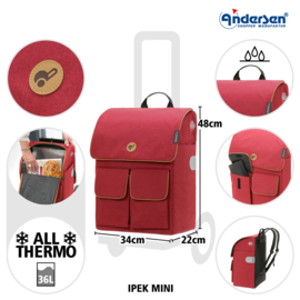 Lichte boodschappenwagen voor achter de fiets, Scala Shopper Ipek Mini rood