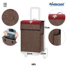 Tas Urs bruin, boodschappentas voor de boodschappenwagen van Andersen