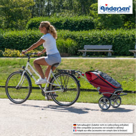 Boodschappenwagen met grote wielen en spatborden voor achter de fiets, Royal Shopper Plus Fado 2.1 rood