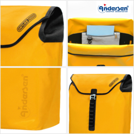 Tas Ortlieb Geel, boodschappentas voor de boodschappenwagen van Andersen