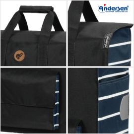 Tas Jella blauw, boodschappentas voor de boodschappenwagen van Andersen