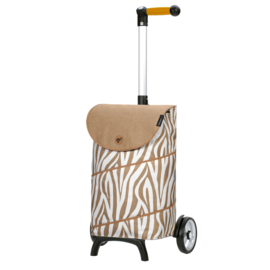 Boodschappenwagen voor achter de fiets, Unus Shopper Fun Tyra Zebra