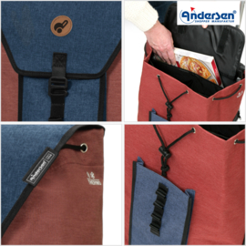 Tas Oli.P 2.0 blauw, boodschappentas voor de boodschappenwagen van Andersen
