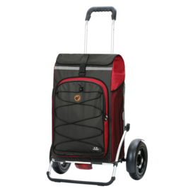 Boodschappenwagen met grote wielen en spatborden voor achter de fiets, Royal Shopper Plus Fado 2.1 rood