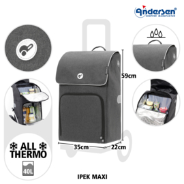 Opvouwbare boodschappentrolley voor de trap, Scala Traploper Shopper Ipek Maxi antraciet